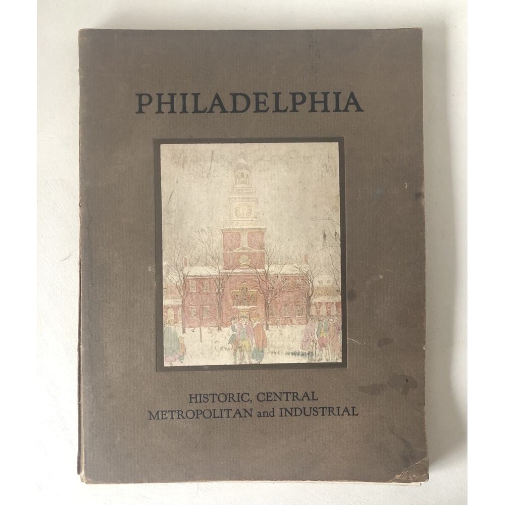 Antique 1922 Guide Book Philadelphia PA City Tour Illustrations Urban History
